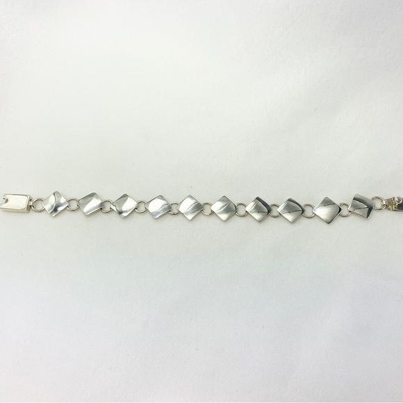 NWOT 925 Silver Diamond Shape Bracelet 7” - Picture 3 of 4